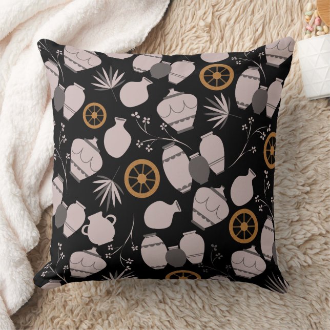 Töpferische Ton-Keramiken Künstlerposten Blumenmus Kissen (Decke)