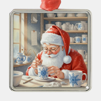Töpfermalerei Weihnachtsmann Ornament Aus Metall