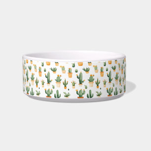 Topfkaktus auf weißer Pet Bowl Napf