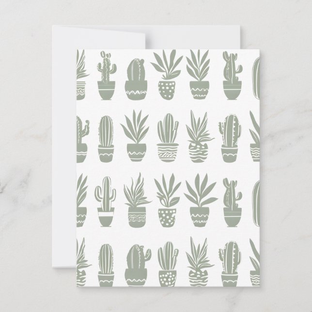 Topfkaktuspflanzen Feiertagskarte (Vorderseite)