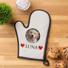 Topflappen mit individuellem Hund-Foto & Namen Ofenhandschuh