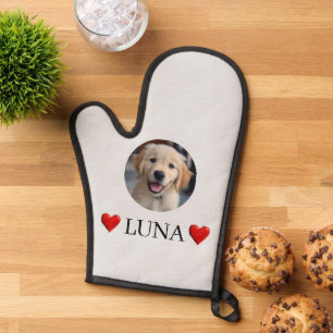 Topflappen mit individuellem Hund-Foto & Namen Ofenhandschuh