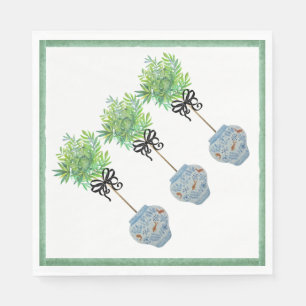Topiary Blue & White Ginger Jar Paper Napkins Serviette