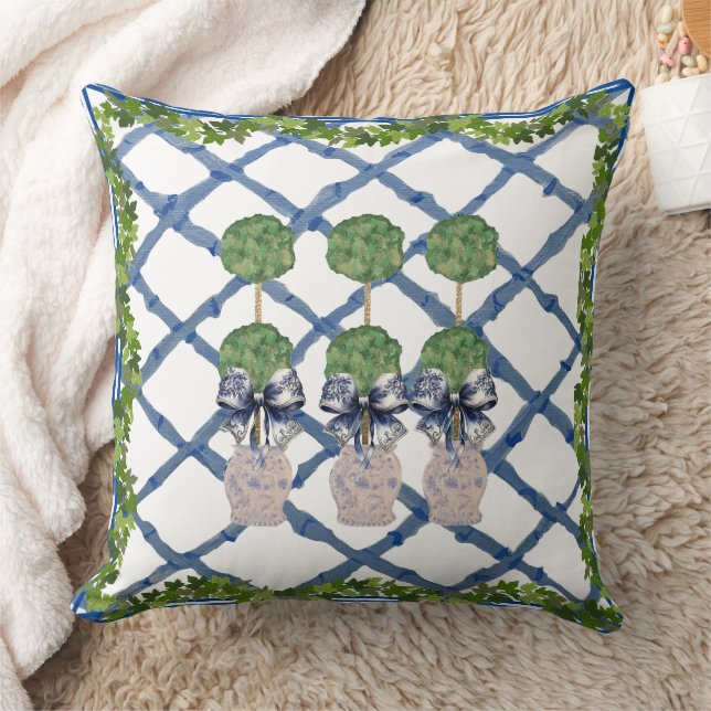 Topiary Chinoiserie Ginger Jar Jars Lumbar Kissen (Decke)