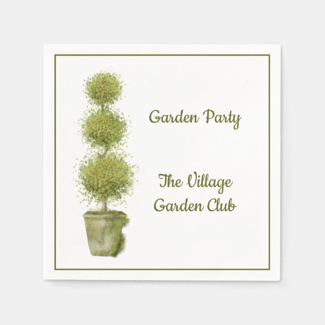 Topiary Garden Party Paper Napkin Serviette (Vorderseite)