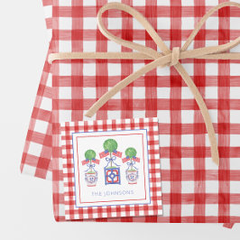 Topiary-Geschenk für Wasserfarben - Patriotische A Mitteilungskarte