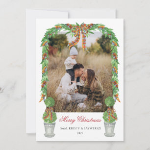 Topiary Grandmillennial Foto Weihnachtskarte Einladung