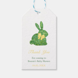Topiary Rabbit Yellow Green Spring Baby Dusche Geschenkanhänger