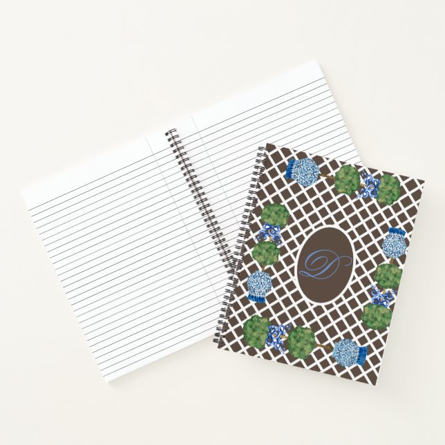 Topiary Topiaries Chinoiserie Ginger Jar Jars Notizbuch (Innenseite)