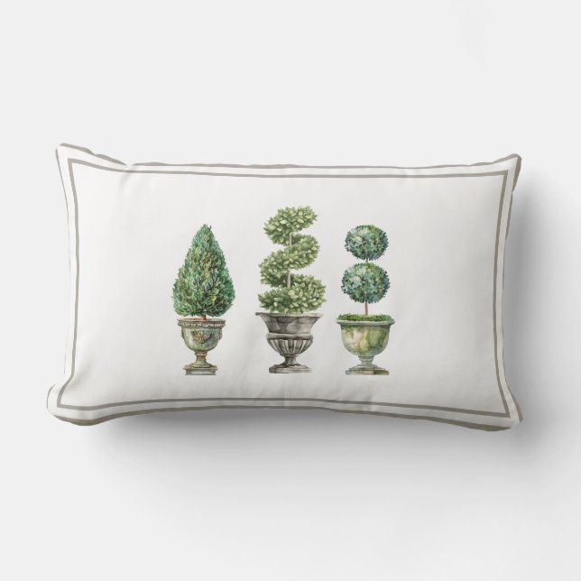 Topiary Tree in Stone Planters  Lendenkissen (Vorderseite)