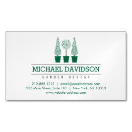 Topiary Trio Gardener Landscaping Dark Green Magnetische Visitenkarte
