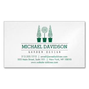 Topiary Trio Gardener Landscaping Dark Green Magnetische Visitenkarte