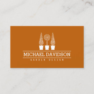 Topiary Trio Gardener Landscaping Dark Orange Visitenkarte