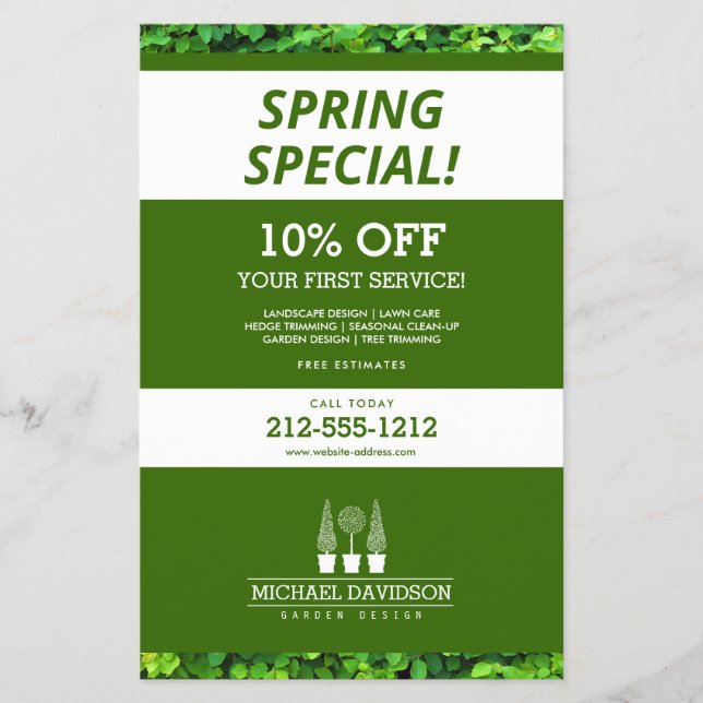 Topiary Trio Gardener Landscaping Green/White Flyer (Vorne)