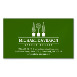 Topiary Trio Gardener Landscaping Green/White Magnetische Visitenkarte