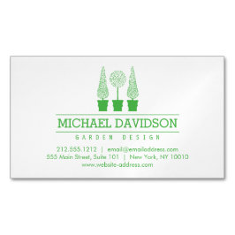 Topiary Trio Gardener Landscaping Helle Green Magnetische Visitenkarte
