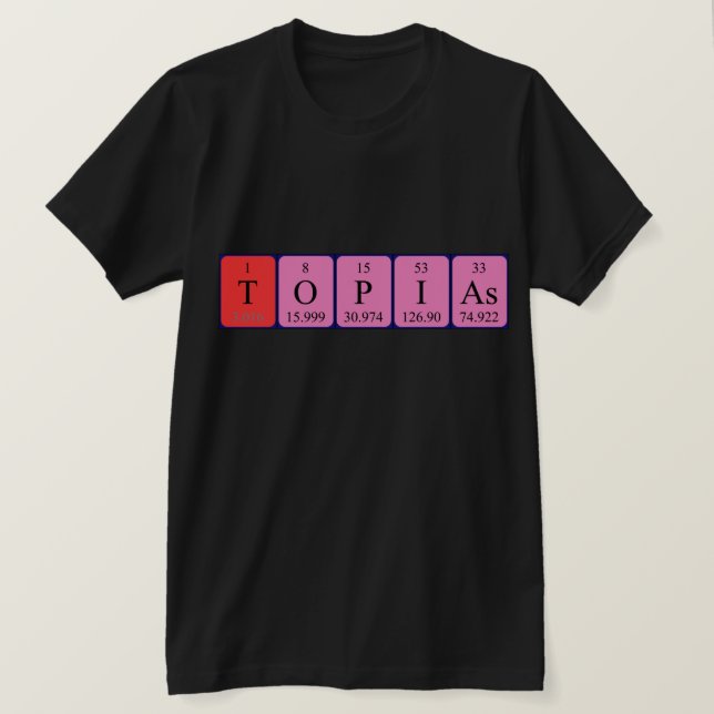Topias Shirt für periodische Tabellennamen (Design vorne)