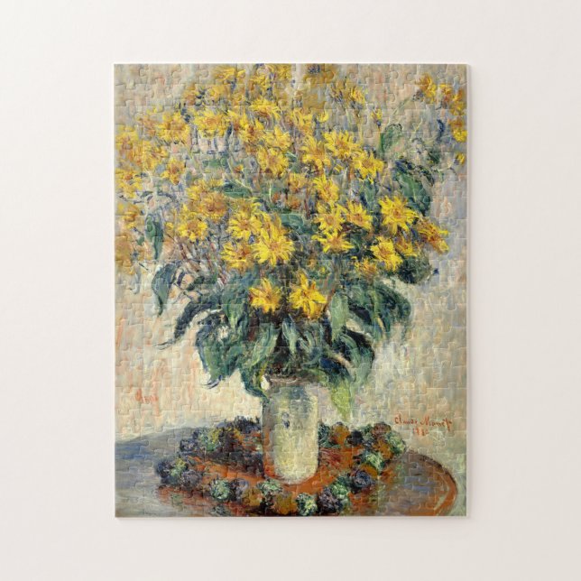 Topinambur-Blumen 1880 Claudes Monet Puzzle (Vertikal)