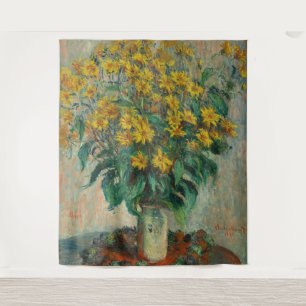 Topinambur-Blüten - Claude Monet Wandteppich