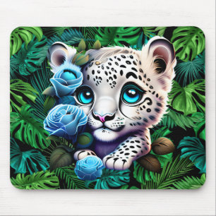 Topisches Weißes Leopardjunge  Mousepad