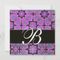 TOPKAPI LILA BLACK DAMASK MONOGRAM rosa grün