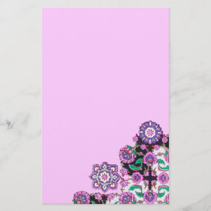 TOPKAPI / Lila grüne BlumenDamaskus Briefpapier