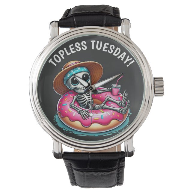 TOPLESS TUESDAY SKELETON ARMBANDUHR (Vorderseite)