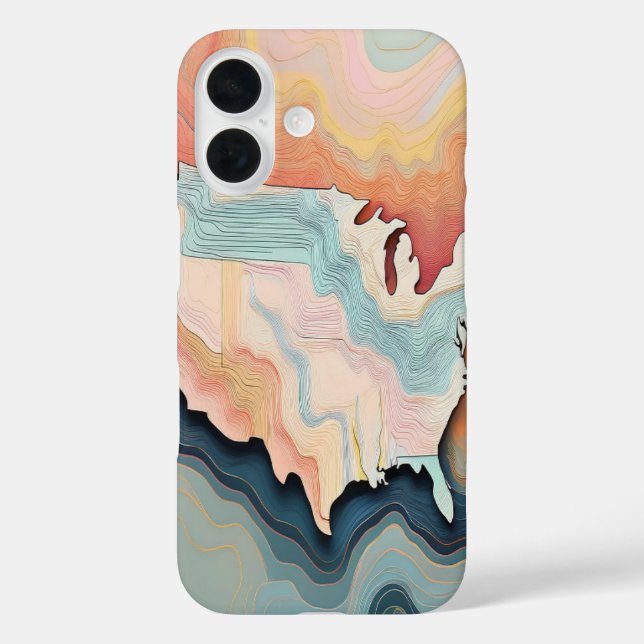 Topo Pastels Case-Mate iPhone Hülle (Rückseite)