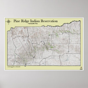 Topografie der Pine Ridge Reservierung Poster