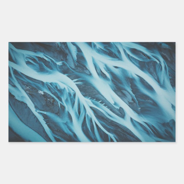 Topografie Neuseelands von oben Rechteckiger Aufkleber (Vorderseite)