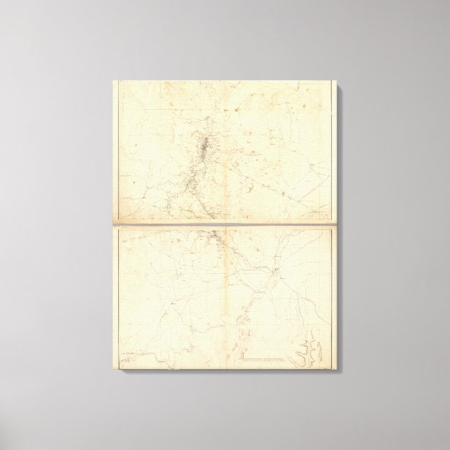 Topografische Karte der Bergbauregion Washoe Leinwanddruck (Vorderseite)