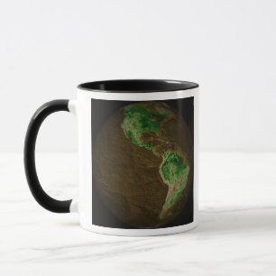 Topografische Karte der Erde Tasse