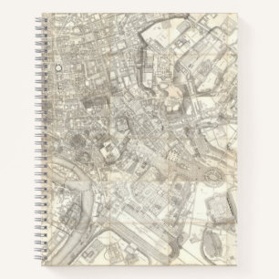Topografische Karte des antiken Rom, Italien Notizbuch