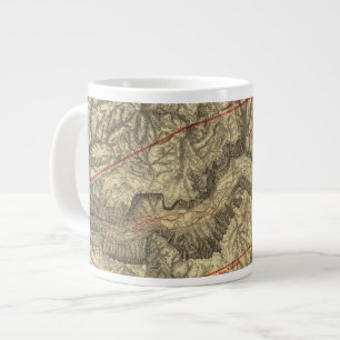 Topografische Karte des Yosemite-Tals 2 Jumbo-Tasse