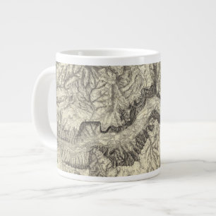 Topografische Karte des Yosemite-Tals Jumbo-Tasse