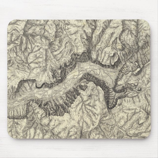 Topografische Karte des Yosemite-Tals Mousepad (Vorne)