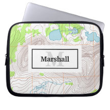 Topografische Karte mit Ihrem Namen und Monogramm