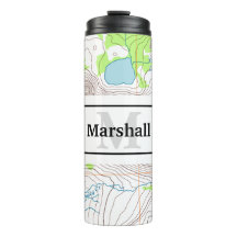 Topografische Karte mit Ihrem Namen und Monogramm