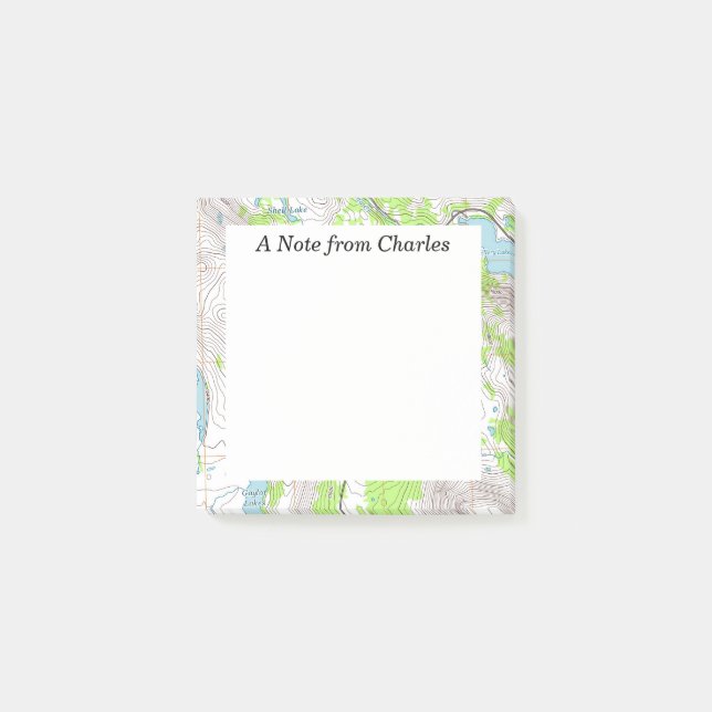 Topografische Karte Personalisiert Post-it Klebezettel (Vorderseite)