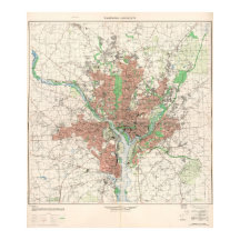 Topografische Karte von Washington, D.C. 1953