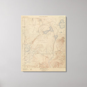 Topografische Karte, Yellowstone National Part, Wy Leinwanddruck