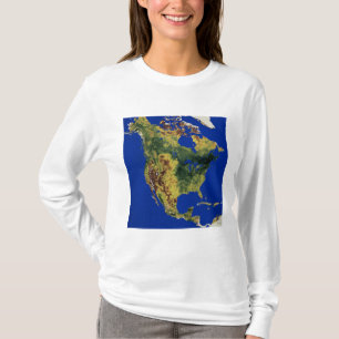 Topografische Sicht auf Nord- und Zentralamerika T-Shirt