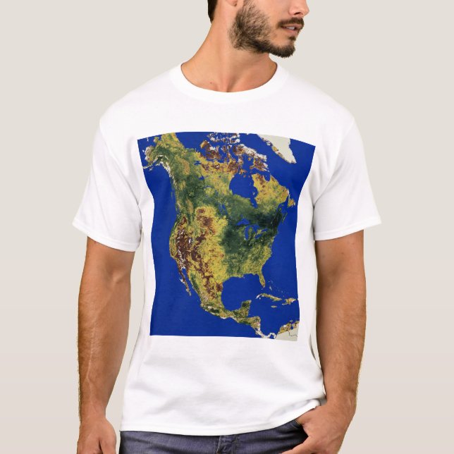 Topografische Sicht auf Nord- und Zentralamerika T-Shirt (Vorderseite)