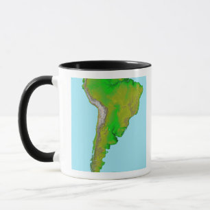 Topografische Sicht Südamerikas Tasse