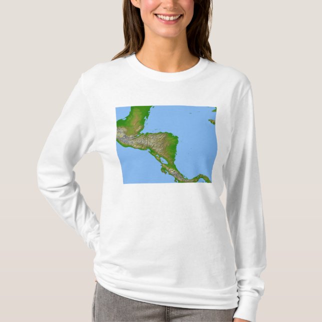 Topografische Sicht Zentralamerikas T-Shirt (Vorderseite)