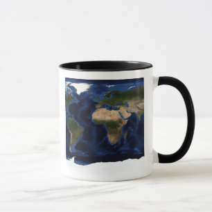 Topografische und bathymetrische Schattierung der Tasse