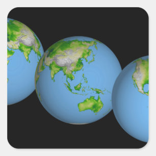 Topografische Weltanschauungen Quadratischer Aufkleber