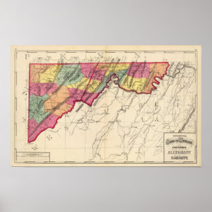 Topografischer Atlas der Landkreis von Maryland 2 Poster