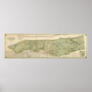 Topografischer Atlas der Stadt New York, 1874 Poster