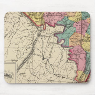 Topografischer Atlas des Landkreises von Maryland Mousepad